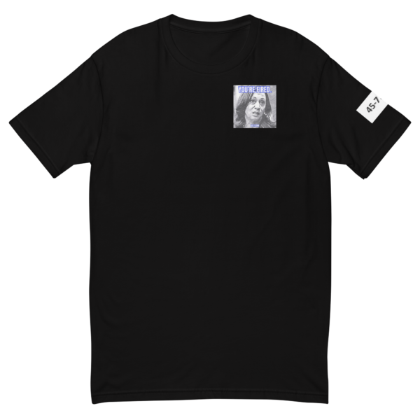 45-7.com Kamala Harris You're Fired t shirt, 45-7 FIGHT, shorts, Donald Trump, 45th president, 47th president, USA, Trump merch, Trump Merchandise, Trump gear; MAGA, Make America Great Again